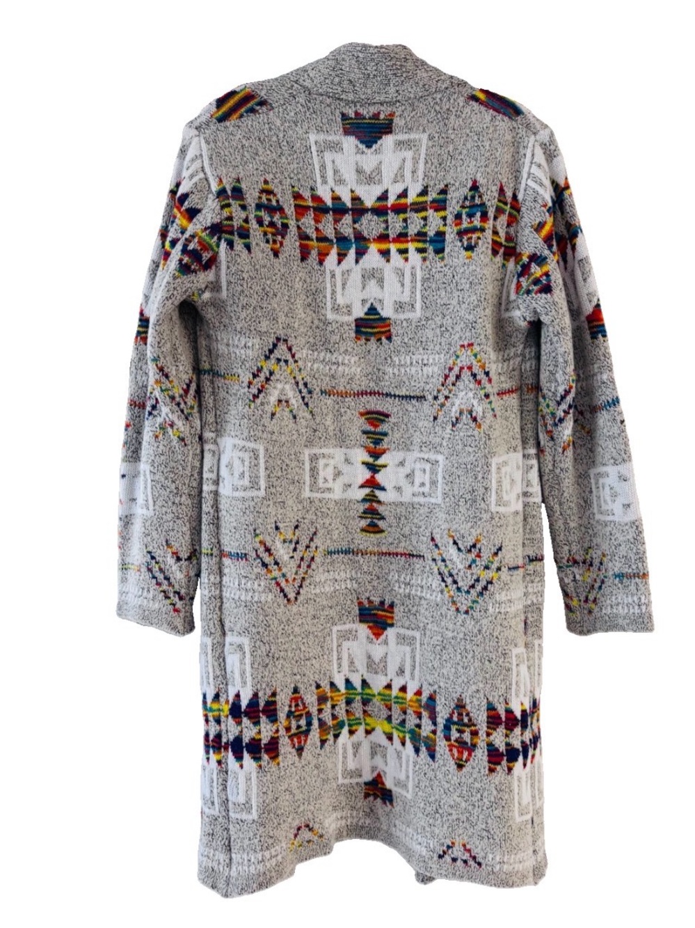 Anthropologie North Angel Gray Marled Aztec Cowichan Cardigan Sweater Small